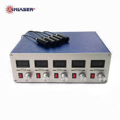 375nm 405nm 520nm 650nm 940nm Five Wavelengths Fiber Output Laser System with CW TTL and Analog Modulation TEC Cooling